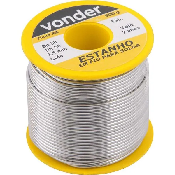 Estanho em Fio 1,5mm 50x50 com 500g - VONDER