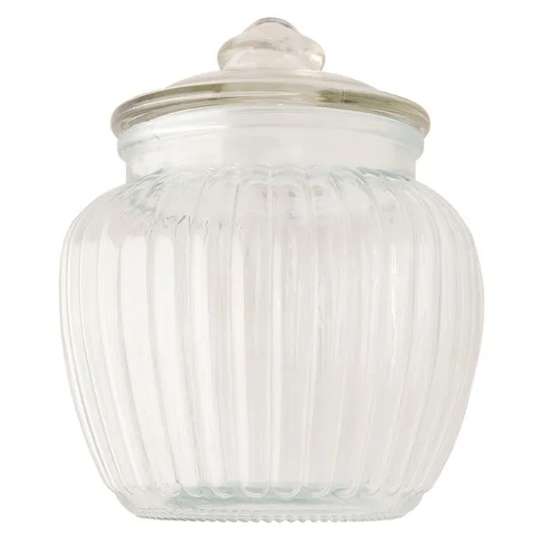 Pote Hermético M Montana Canelado Vidro 1200ml 13x13x17cm LM2044 - honeyhome