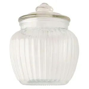 Pote Hermético M Montana Canelado Vidro 1200ml 13x13x17cm LM2044 - honeyhome