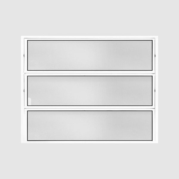 Janela Basculante 3 Folhas Vidro Boreal Alumínio Branco Metalflex Janela Basculante Vidro Boreal Alumínio Branco 60x100cm