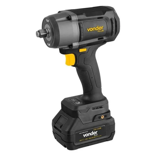 Chave de Impacto CIV 122B 20V com 2 Baterias e Maleta Torque Máximo 1.080 N.m Vonder Chave de Impacto CIV 122B 20V com 2 Baterias e Maleta Vonder