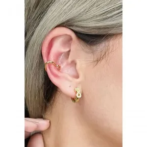 Piercing Fake Floratta Joias Forma de Coração Banhado em Ouro 18K 1,5CM Dourado Feminino Piercing Fake Floratta Joias Coração Banhado em Ouro 18K 1,5CM Dourado