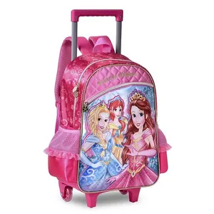 Mochila de Rodinha Infantil Princesas Mágicas Cetim Rosa Ref.PR24517K Clio Style