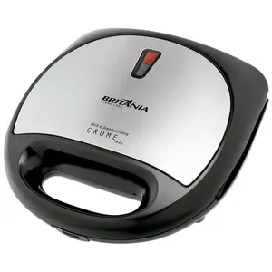 Grill e Sanduicheira Antiaderente Britânia Crome Inox 750W