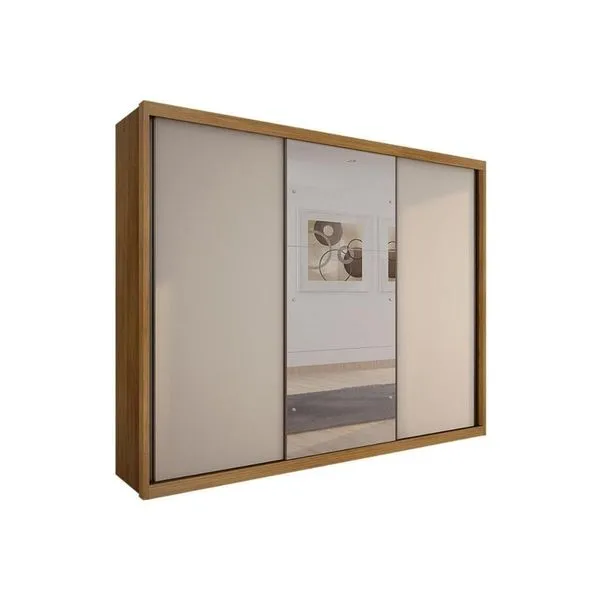 Guarda Roupa Casal 3 Portas Correr c/Espelho Paradizzo/Palazzo Cumaru/Fendi 25 N. Horizonte