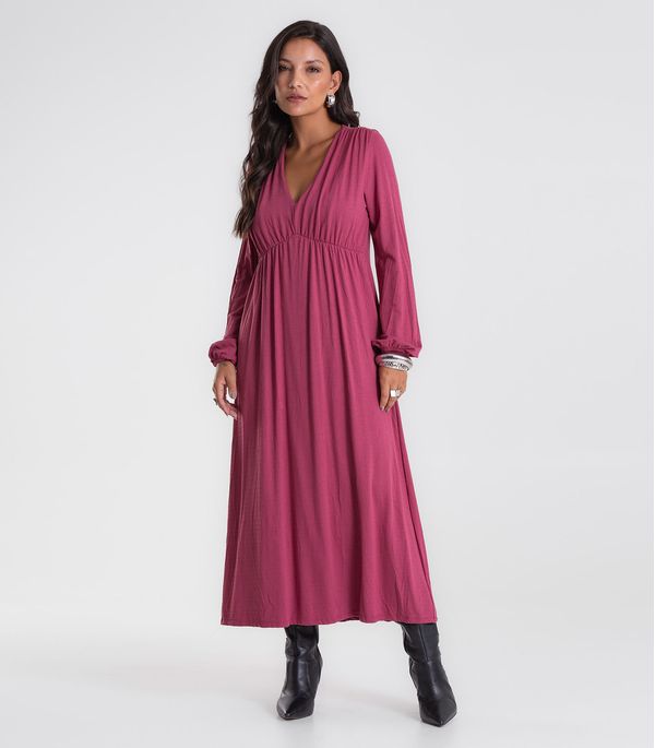 Vestido Feminino Midi Manga Bufante Endless Vermelho P