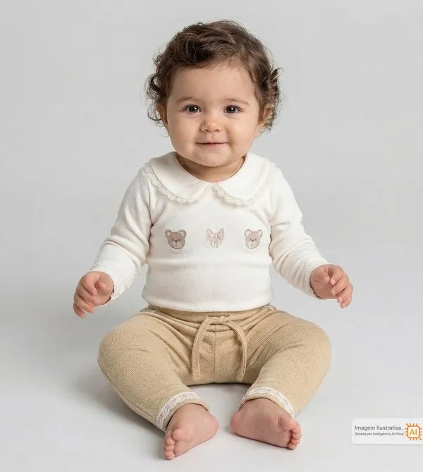Conjunto Body Ursinhos Cru - G