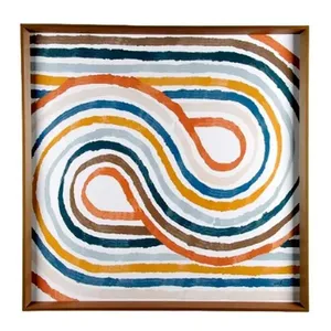 Quadro Color Lines TM 94x94cm Madeira E Vidro (MP)