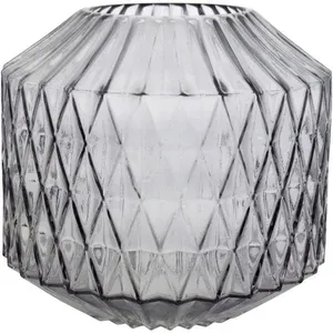 Canoe Vaso 20X22X22Cm Vidro Cinza