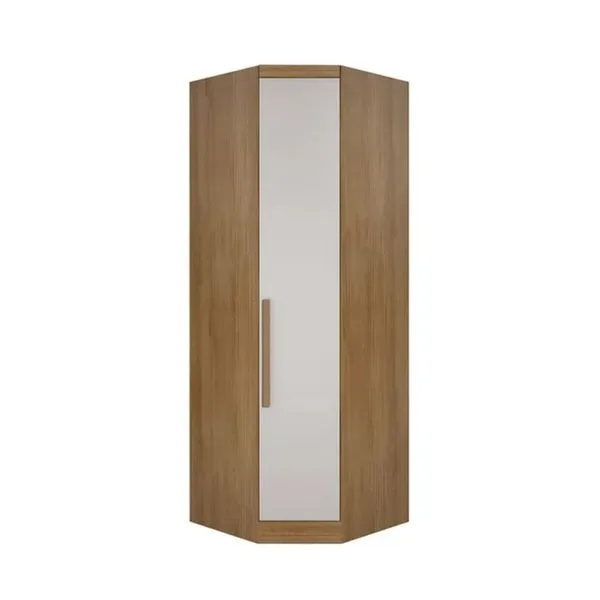 Módulo Modulado de Canto Oblíquo Rizon 83cm Cumaru e Fendi - Novo Horizonte Móveis