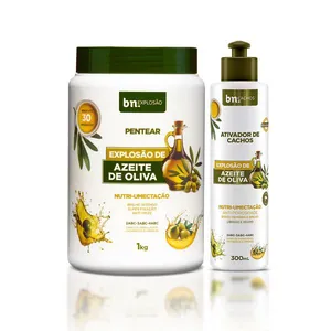 Kit Creme de Pentear e Ativador de Cachos Azeite de Oliva 1kg + 300ml Bn.Cachos
