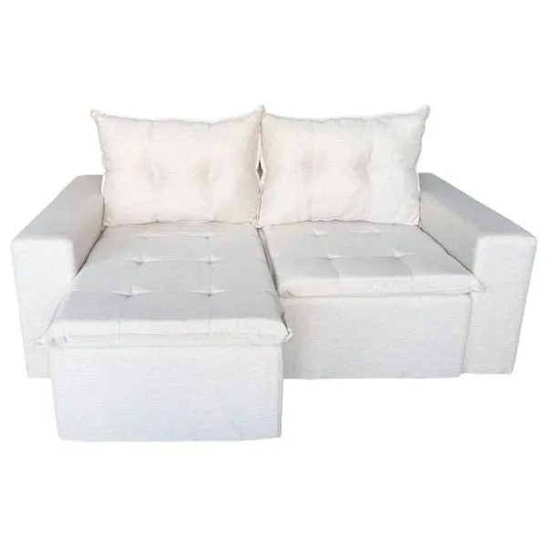 Sofá 2 Lugares Retratil Belos Móveis Joelson 180cm Cru (MP)