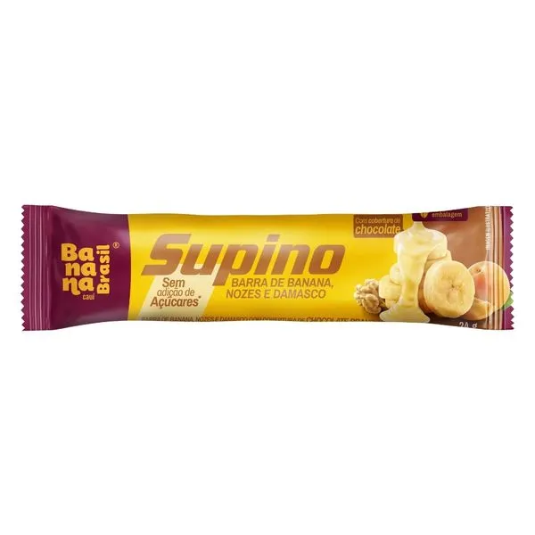 Barra De Banana Banana Brasil Supino Nozes Damasco E Chocolate Branco 24g