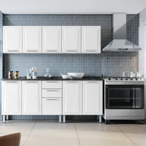Cozinha Modulada 4 Peças 10 Portas 2 Gavetas com Tampo Itatiaia Tarsila | Branco