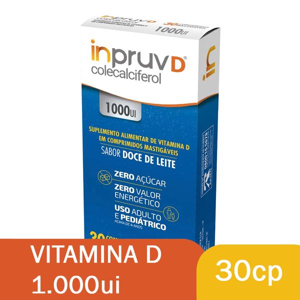 Inpruv D 1.000ui 30 comprimidos mastigaveis