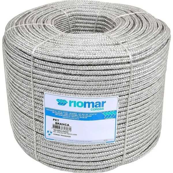 Corda Multifilamento Trançada, Branca, 12 Mm X 138 M, 45212061 Riomar