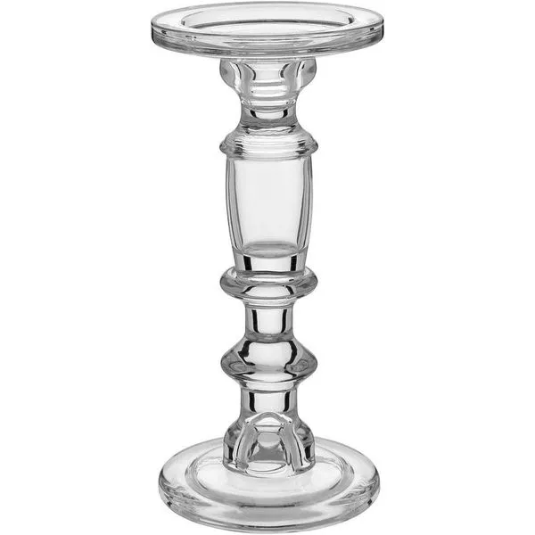 Castiçal 24X11X11Cm Vidro Transp