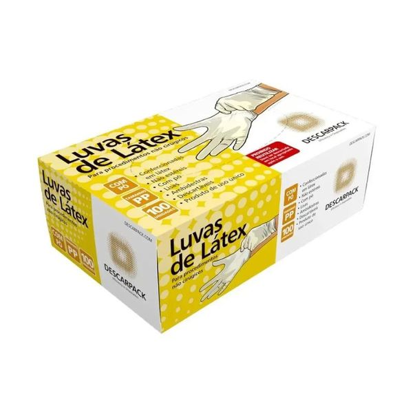 Luvas de Procedimentos Descarpack com Pó 100 Unidades P LUVAS PROCED DESCARPACK C/PO 100UN PP