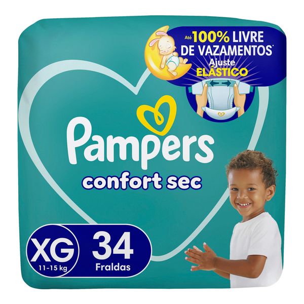 Fralda Pampers Confort Sec XG 34 Unidades
