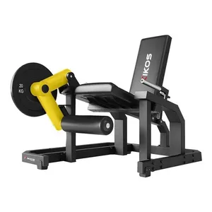 Cadeira Flexora para Academia Plate Load Pr71 Profissional Preto e Amarelo Kikos Cadeira Flexora Plate Load Pr71 para Academia Preto e Amarelo Kikos