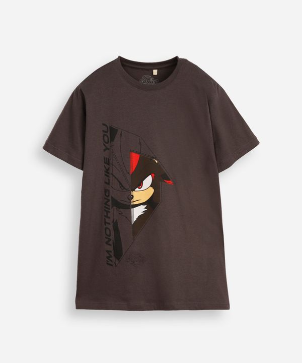 camiseta de algodão infantil manga curta sonic cinza 4