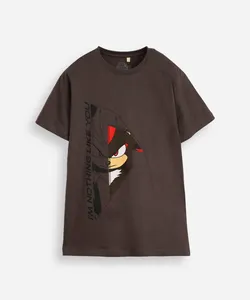 camiseta de algodão infantil manga curta sonic cinza 6