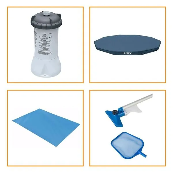 Kit para Piscina Kit Filtro 2.006 Litros-hora 220V + Capa 366 Estrutural + Forro e Kit Limpeza com Filtragem de Alta Kit para Piscina Kit Filtro 2.006 Litros-hora 220V + Capa 366 Estrutural com Filtragem de Alta