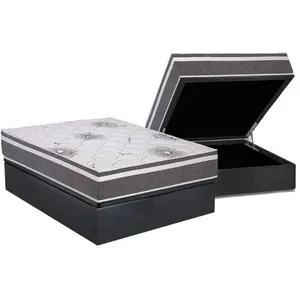 Cama Box Baú Casal: Colchão Espuma D45 Polar D33 Pérola Premium + Base Crc Suede Gray (138x188)