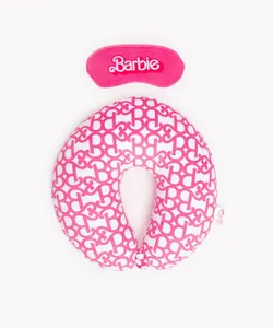 apoio de pescoço com mascara de dormir Barbie colorido Único