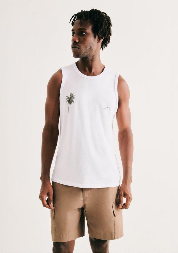 Regata Básica Masculina Regular Com Estampa - Branco P