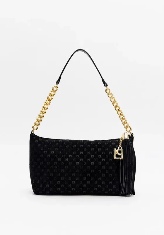 Bolsa Couro Shoulder Com Monograma Preto U
