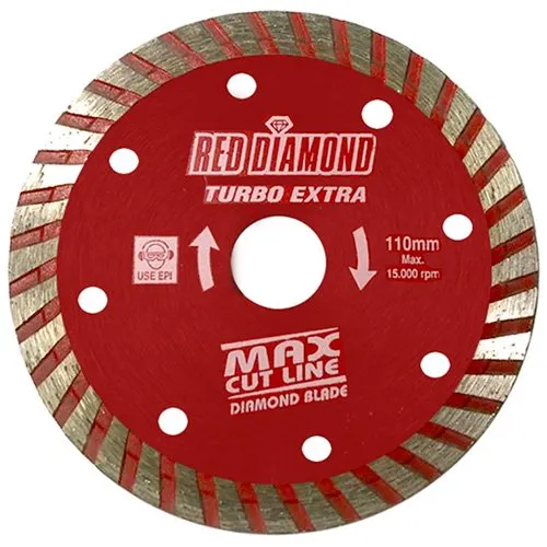 Disco Diamantado Turbo Red Diamond Cerâmica 15.000 RPM 110x20mm Extra 137 Vermelho (MP)