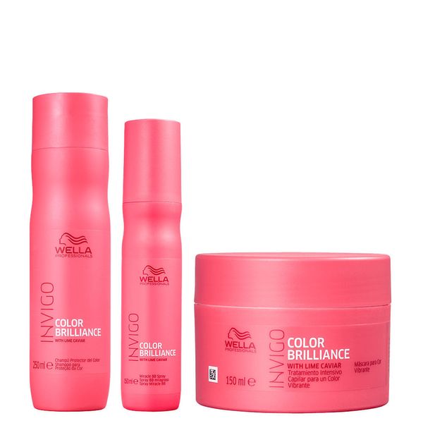 Kit Wella Professionals Invigo Color Brilliance - Shampoo 250 ml + Máscara 150 ml + Leave-in 150 ml