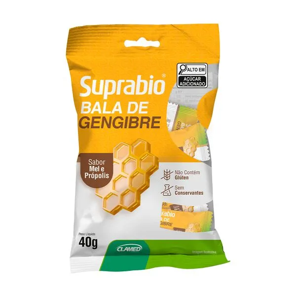 Bala De Gengibre Suprabio Mel E Própolis 10 Unidades Bala De Gengibre Suprabio Mel E Propolis 10 Unidades