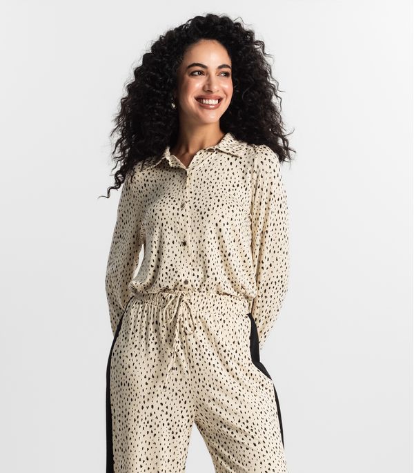 Camisa Estampada Feminina Rovitex Bege M
