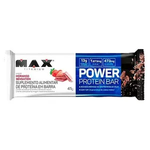 Barra Power Protein Bar Max Titanium Morango Sensation 41g