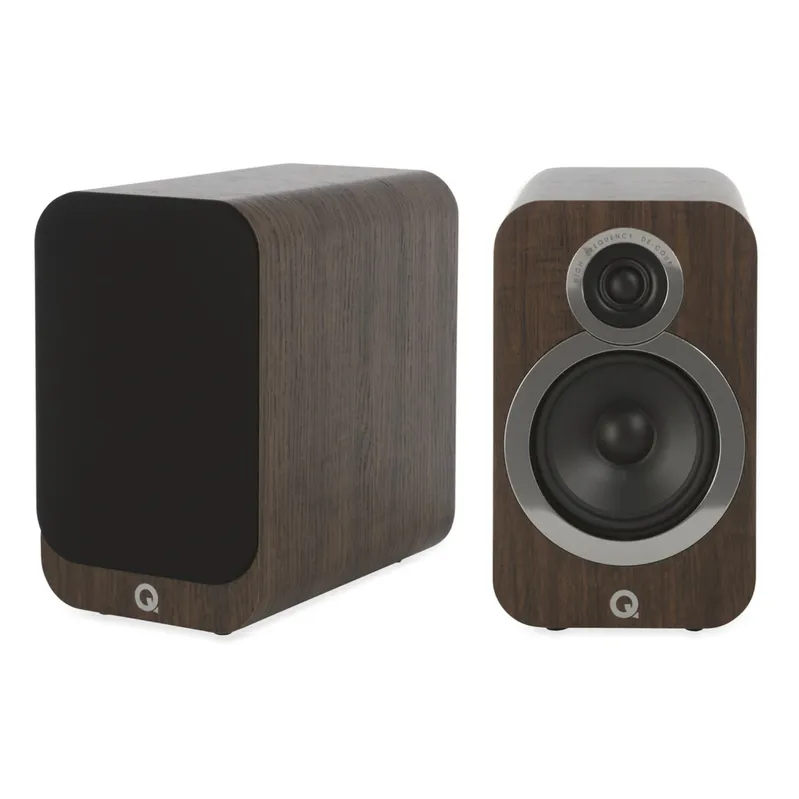 Par de caixas acústicas Q Acoustics 3020i - Bookshelf Walnut - 125W