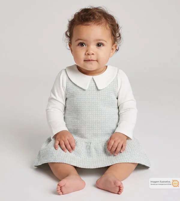 Vestido Tweed Azul Azul - G