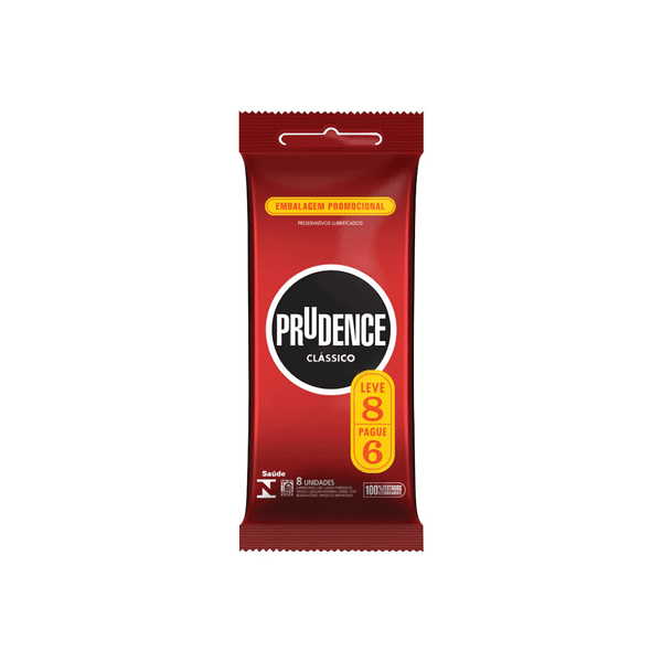 Preservativo Prudence Lubrificado Tradicional Leve 8 Pague 6
