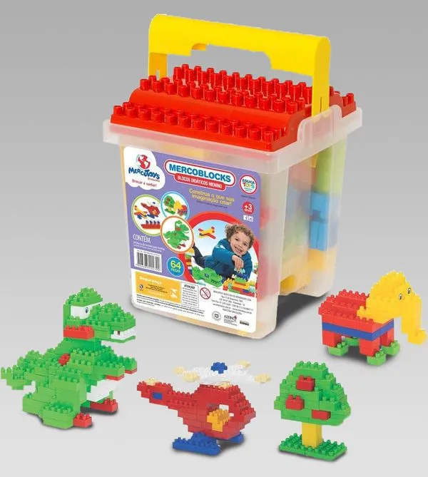 Balde com Blocos de Montar com 64 pçs Ref. 279