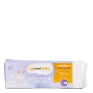 Algodão Quadrado Ever Baby 100 Unidades