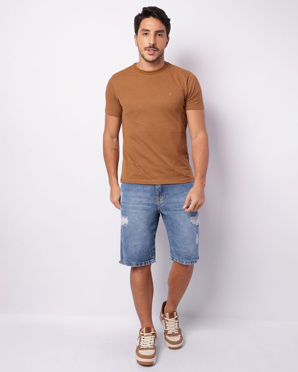 Bermuda Jeans Masculina Vizzy Reta Destroyed Azul 42
