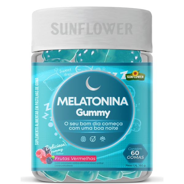 Kit 3 Melatonina Sunflower Sabor Frutas Vermelhas 60 Gomas