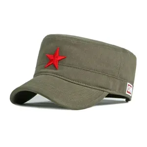 Boné Exército Liso De Beisebol Estrela Vermelha, Primavera Verde