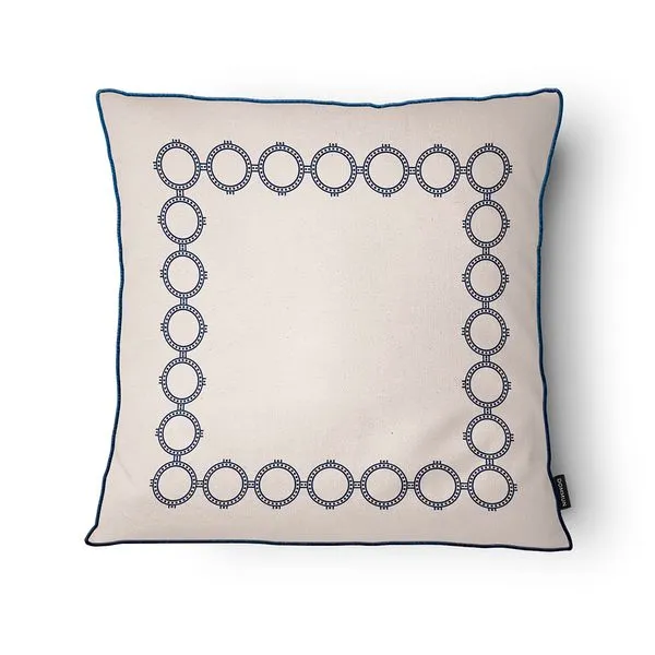 Capa Almofada Elegance Cordonê Lino Azul Simples 43x43cm 4195100 - Tuti Gottô