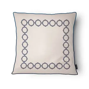 Capa Almofada Elegance Cordonê Lino Azul Simples 43x43cm 4195100 - Tuti Gottô