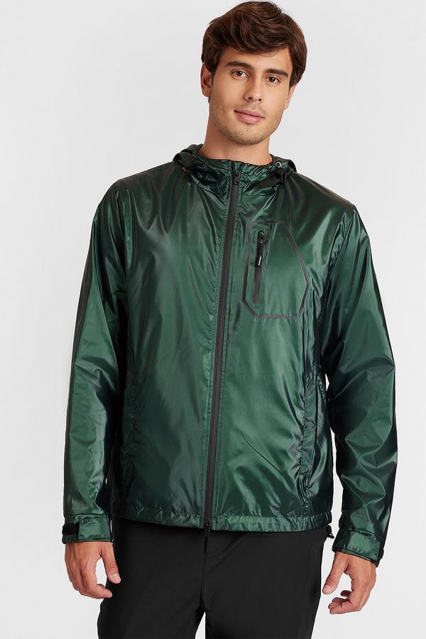 Jaqueta Com Capuz Metálica Liquid Repeller Verde - P