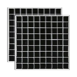 Pastilha de vidro Cristal placa 29,2x29,2cm preto Glass Mosaic