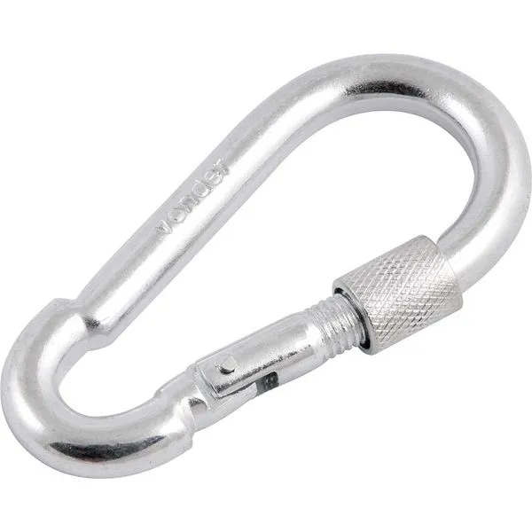 Mosquetão Galvanizado 8x80mm 230kg com Trava Roscada Uso Leve - VONDER