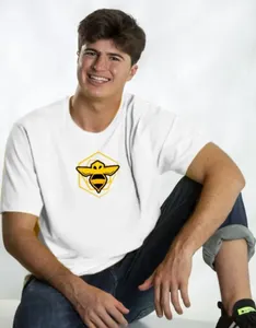 Camiseta Algodão Branca Manga Curta Natan Por Aí Abelha 12 / Branco